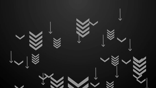 Abstract pattern of chevrons and downward arrows gradient background animation