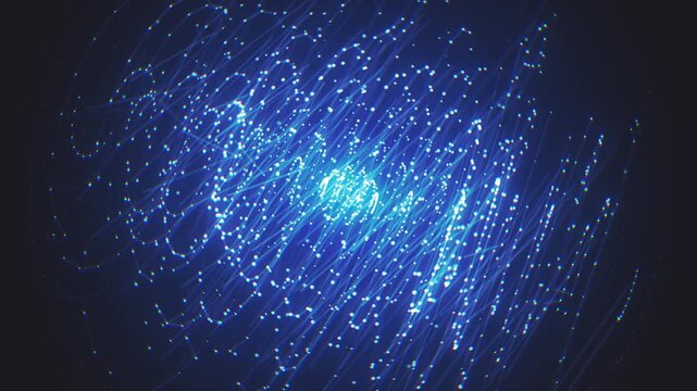 Digital Abstract Network Technology Background
Abstract digital technology background with 3d light nodes network flowing on a black background