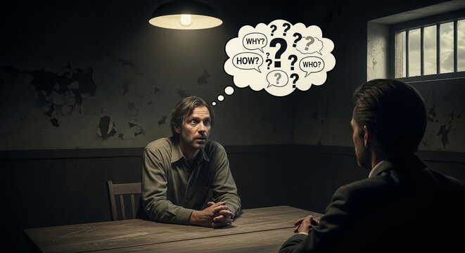 Interrogation Room Confusion: Man Asks Why, How, Who