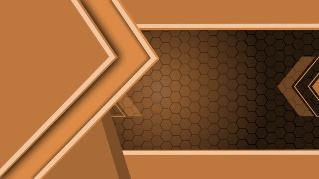 Modern abstract banner with layered chevrons hexagonal panel geometric tech background animation
