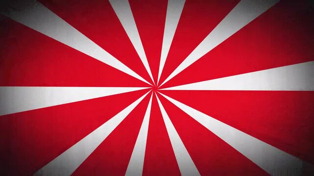 Dynamic red and white sunburst radial background, animation with retro, grunge texture abstract