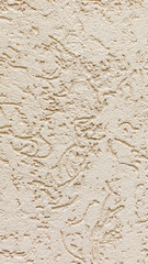 Fototapeta premium Beige plaster wall texture with wormhole decorative finish for interior or exterior architectural design