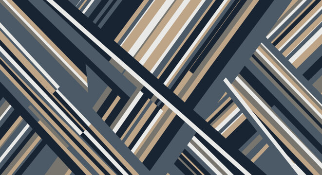 Geometric Abstract Pattern - Diagonal Stripes, Modern Design