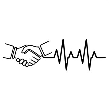 Handshake and heartbeat EKG line fusion