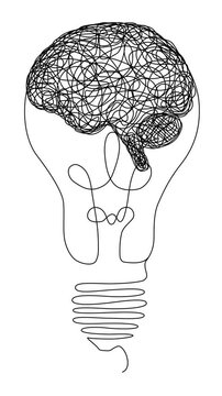 Artificial Intelligence Idea and Innovation Lightbulb Brain Animation
