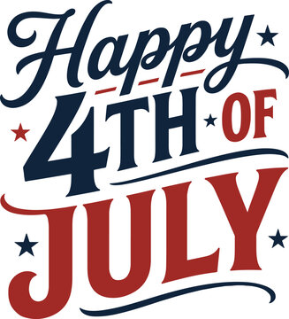 Bold "Happy 4th of July" Independence Day typography design