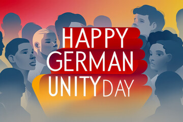 Banner poster greeting card German unity day main national patriotic holiday country AI Generative