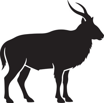 Nilgai Antelope Blue Bull Vector Silhouette Side Profile Icon