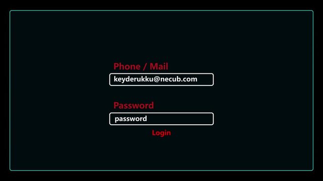 Digital login screen animation opens secure access options. Interface digital login screen animation displays text boxes. Modern digital login screen animation protects user profiles.