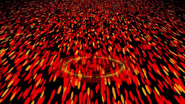 Magic circle animation glows with crimson lettering paths. Mystic magic circle animation traces geometric star lines. Fantasy magic circle animation casts spell visuals.