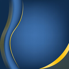 Obraz premium Deep Blue Gradient Wave Abstract Vector Background.