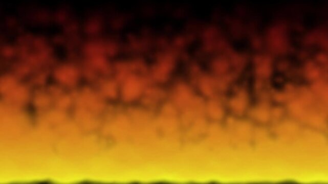 Abstract background animation swirls fiery orange volcanic smoke fogs. Continuous abstract background animation floats glowing embers dust. Creative abstract background animation loops.