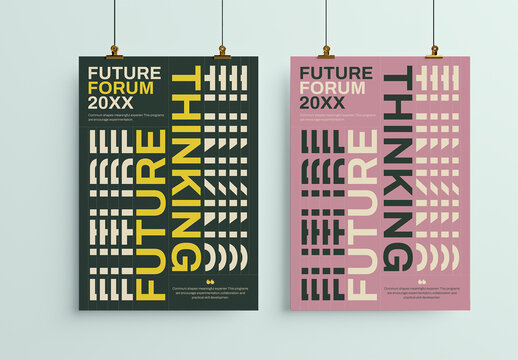 Swiss Style Event Poster Template with Bold Geometric Typography
