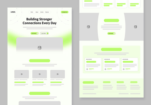 Minimal Website Wireframe Layout Template