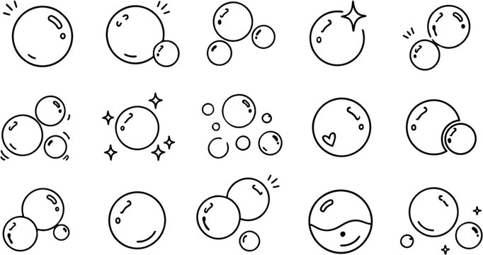 set of bubble icons vector