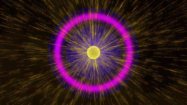 Abstract explosion animation flashes pink yellow radial bursts. Technical abstract explosion animation keys dashboard HUD circles. Creative abstract explosion animation grids.