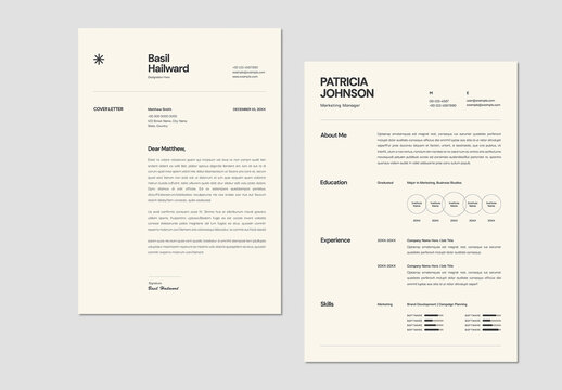 Job Application Resume CV and Cover Letter Template Collection