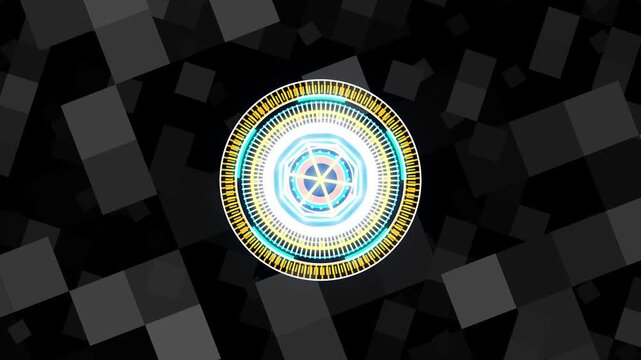Image photo animation populates futuristic neon HUD metrics. Cyber image photo animation grids geometric pattern paths. Tech image photo animation templates tracking system data.