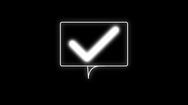 Tick success animation checks white neon success marks. Corporate tick success animation confirms task completion notes. Minimal tick success animation triggers login status.