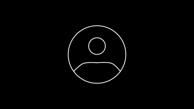 Silhouette user animation shapes white human body paths. Minimal silhouette user animation maps profile circle outlines. Creative silhouette user animation resets account log assets.