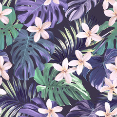Tropical pattern. Paradise plants and flowers. Hawaiian pattern. Exotic, tropics © Alaska_artworks