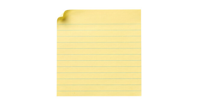 Yellow lined legal pad note paper sheet