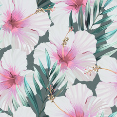 Tropical pattern. Paradise plants and flowers. Hawaiian pattern. Exotic, tropics © Alaska_artworks