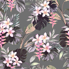 Tropical pattern. Paradise plants and flowers. Hawaiian pattern. Exotic, tropics © Alaska_artworks