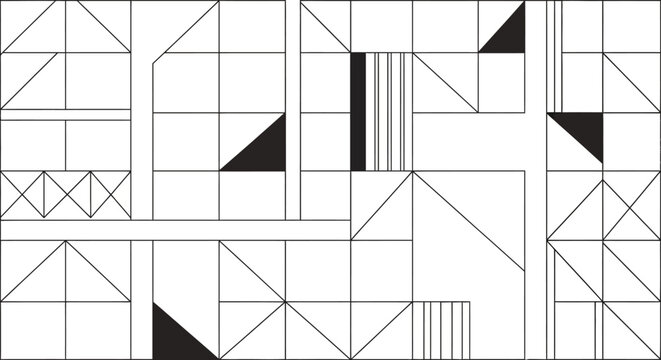 Geometric Design with Black Triangles and Lines