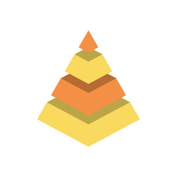 Pyramid Shape Illustration, Stepped Pyramid Graphic