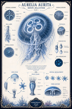 Marine Biology Atlas: Aurelia Aurita (Moon Jellyfish) Anatomy & Life Cycle