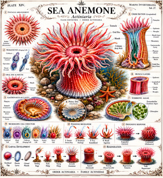 Marine Invertebrates: Sea Anemone (Actiniaria) Anatomy, Feeding & Larval Development
