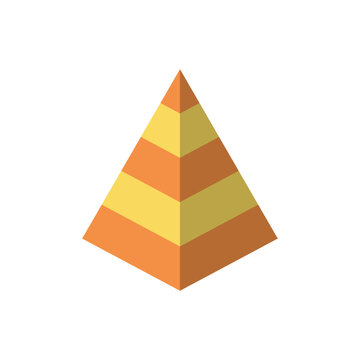 Pyramid Shape Illustration, Stepped Pyramid Graphic