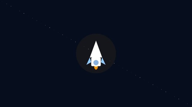 Orange Rocket Space Launch Animation
