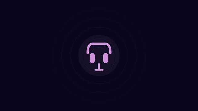 Purple Headphones Music Animation