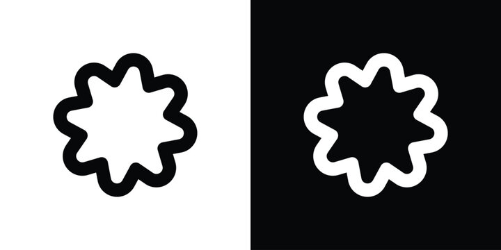 Bahai icon flat design concept in black