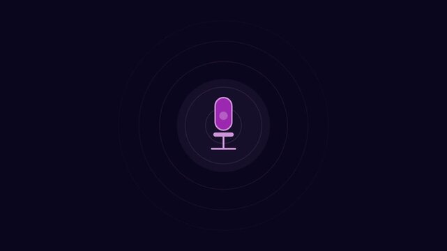 Purple Microphone Audio Animation