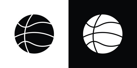 Basketball icon flat design concept in black © Oliver