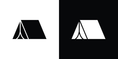 Camping icon flat design concept in black © Oliver