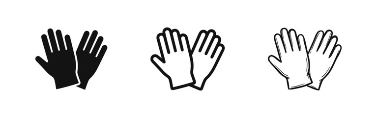 Fototapeta premium Safety gloves and protective hand wear icons