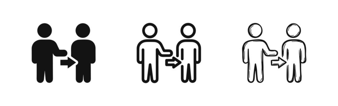 People Transfer and Exchange Process Icon Set
