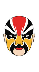 Obraz premium Peking Opera Mask Face Art with Red Yellow Black White Colors