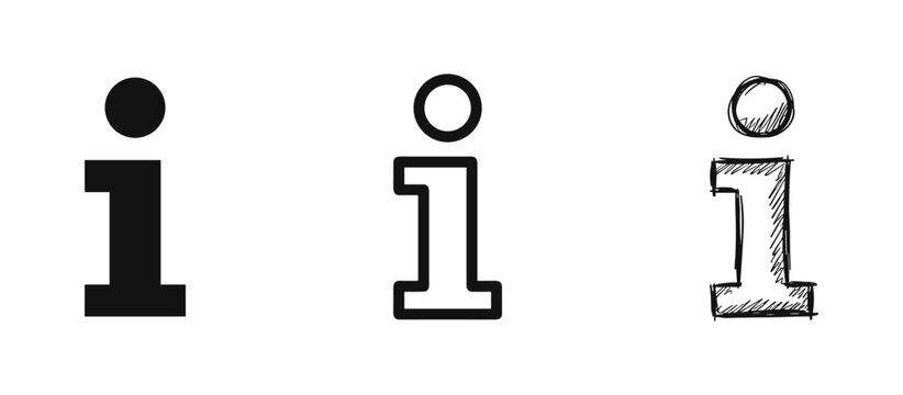 Information and FAQ icons, info sign and help desk symbol