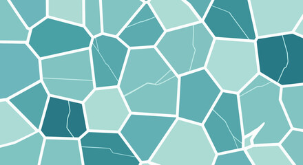 Fototapeta premium Abstract Mosaic Pattern: Cracked Blue Aqua Tiles and White Grout