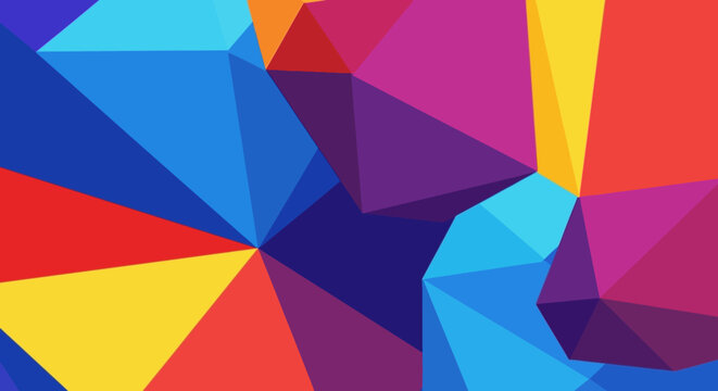 Vibrant Geometric Abstract Background with Colorful Polygon Shapes