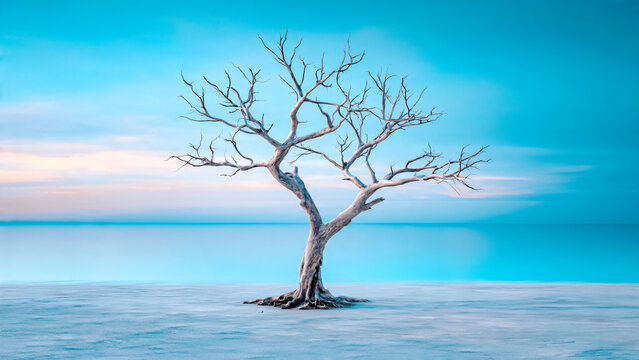 Arbre mort solitaire
