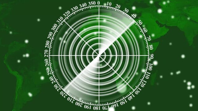 Radder HUD technology signal waves animation on colorful background. Radar point to detect enemy position. Radder searching security concept animation. signal waves, searching icon. Black background.