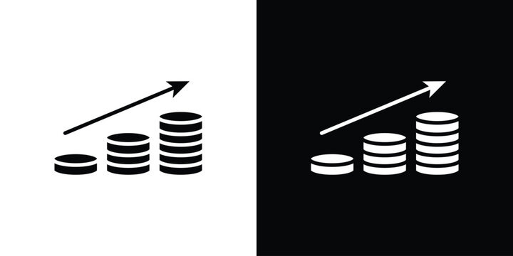 Earning icon flat design concept in black