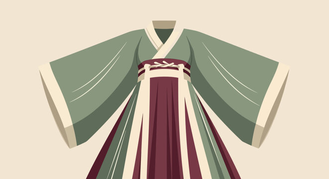 Traditional Chinese Hanfu Dress with Elegant Sleeves and Skirt