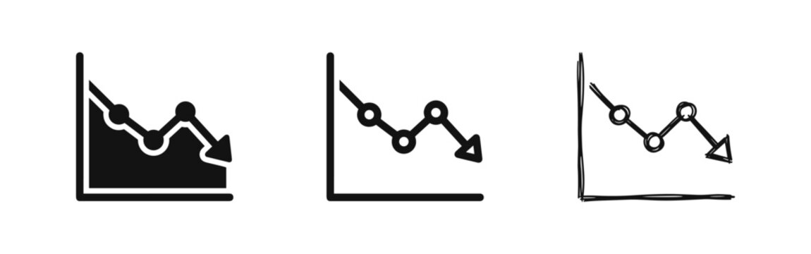 Financial Loss Chart Icons Set